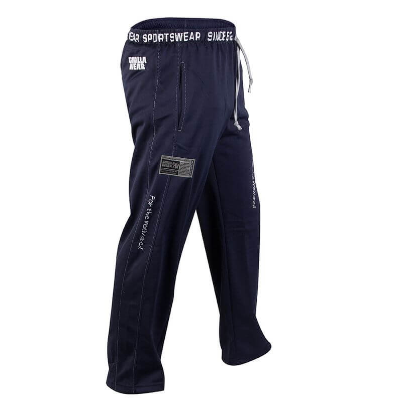 Sjekke Logo Mesh Pants, navy, Gorilla Wear hos SportGymButikken.no