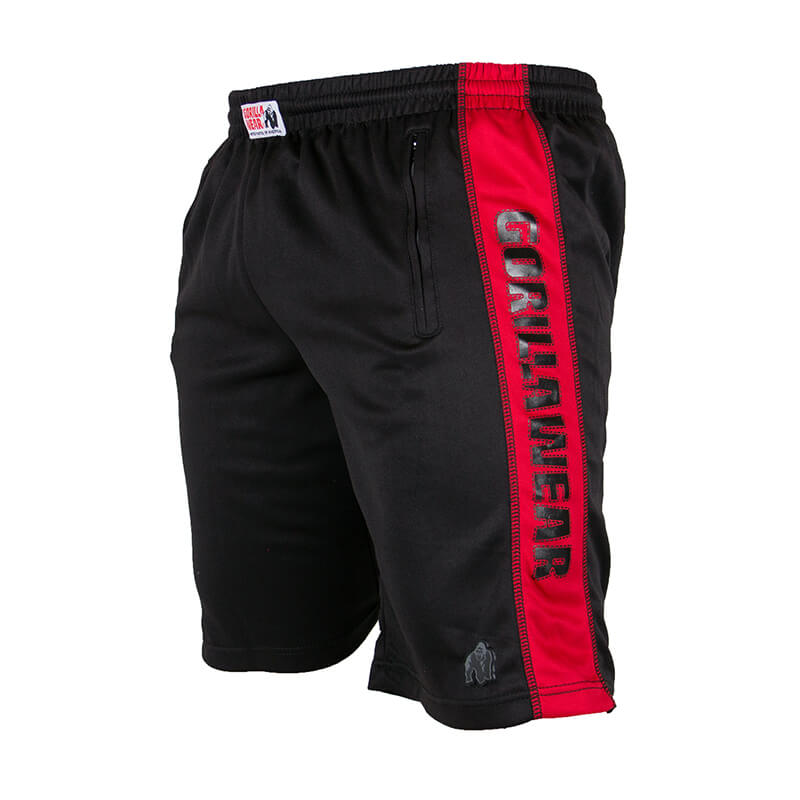 Track Shorts, svart/rød, Gorilla Wear