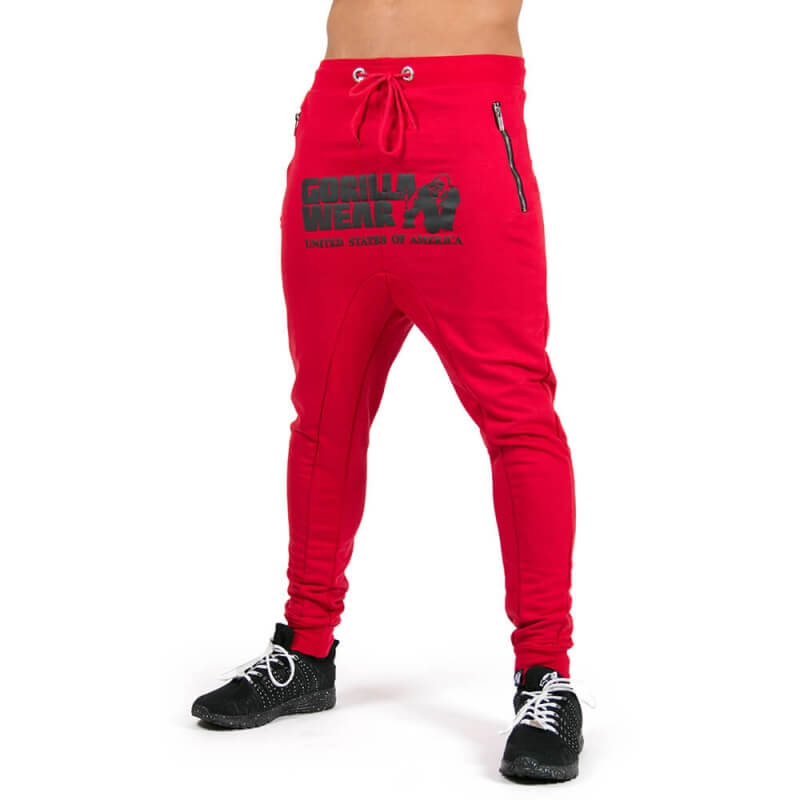 Sjekke Alabama Drop Crotch Joggers, red, Gorilla Wear hos SportGymButikken.no