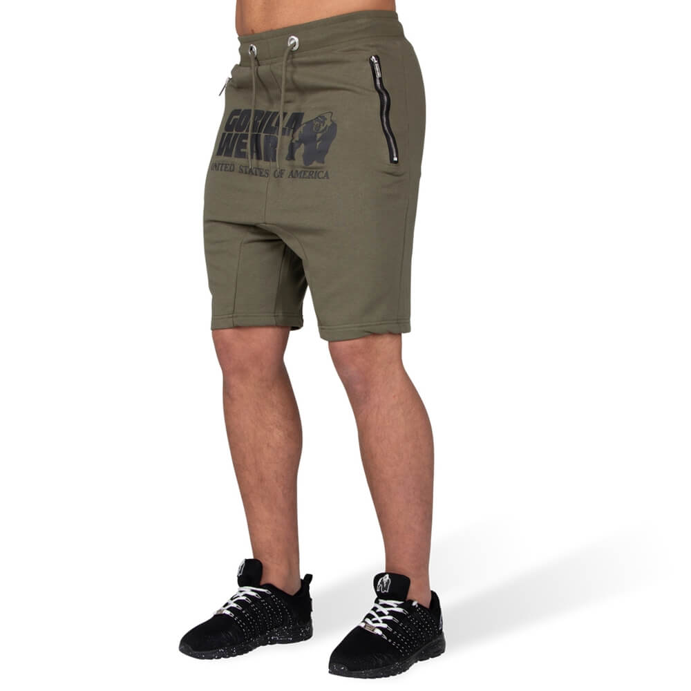 Sjekke Alabama Drop Crotch Shorts, army green, Gorilla Wear hos SportGymButikken