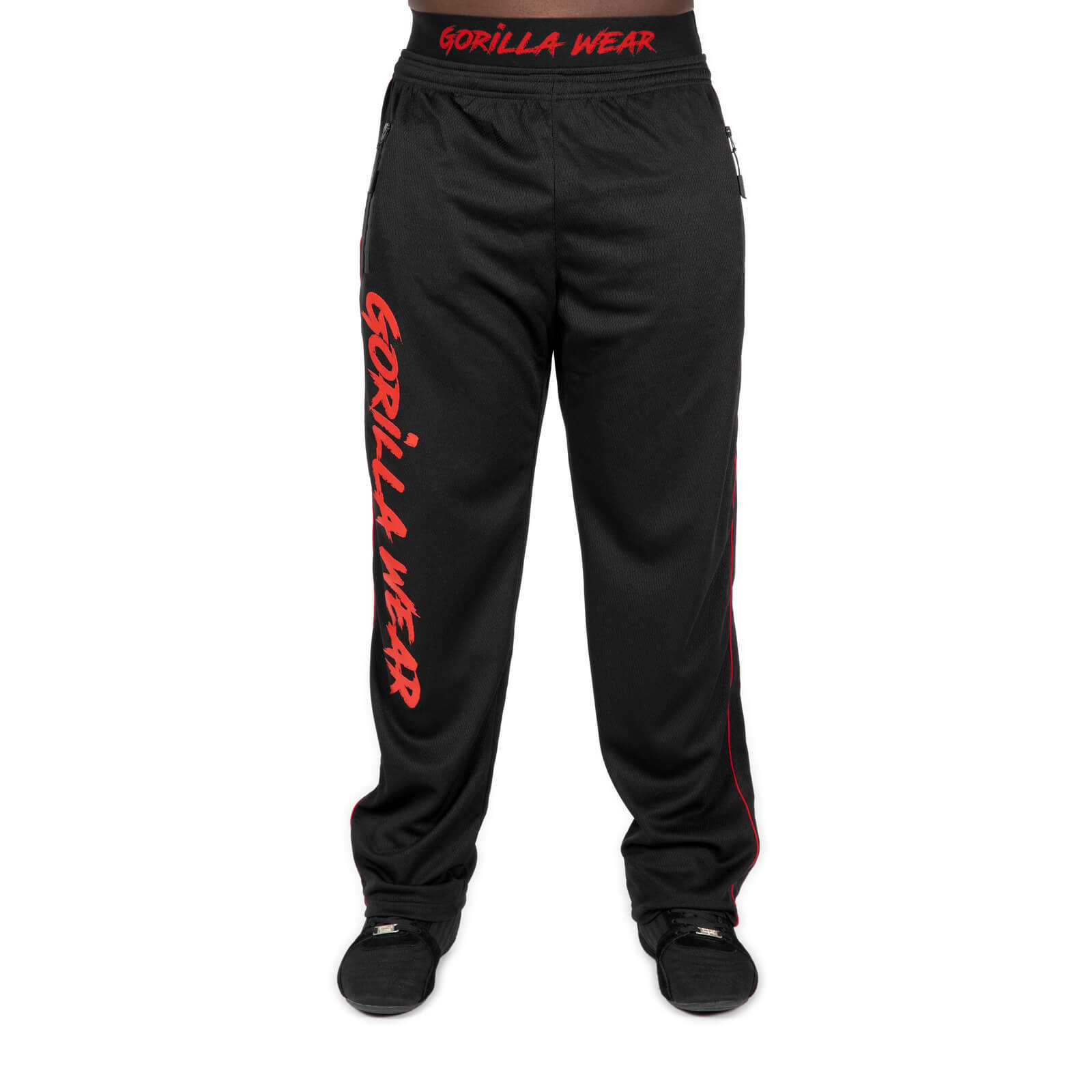 Sjekke Mercury Mesh Pants, black/red, Gorilla Wear hos SportGymButikken.no