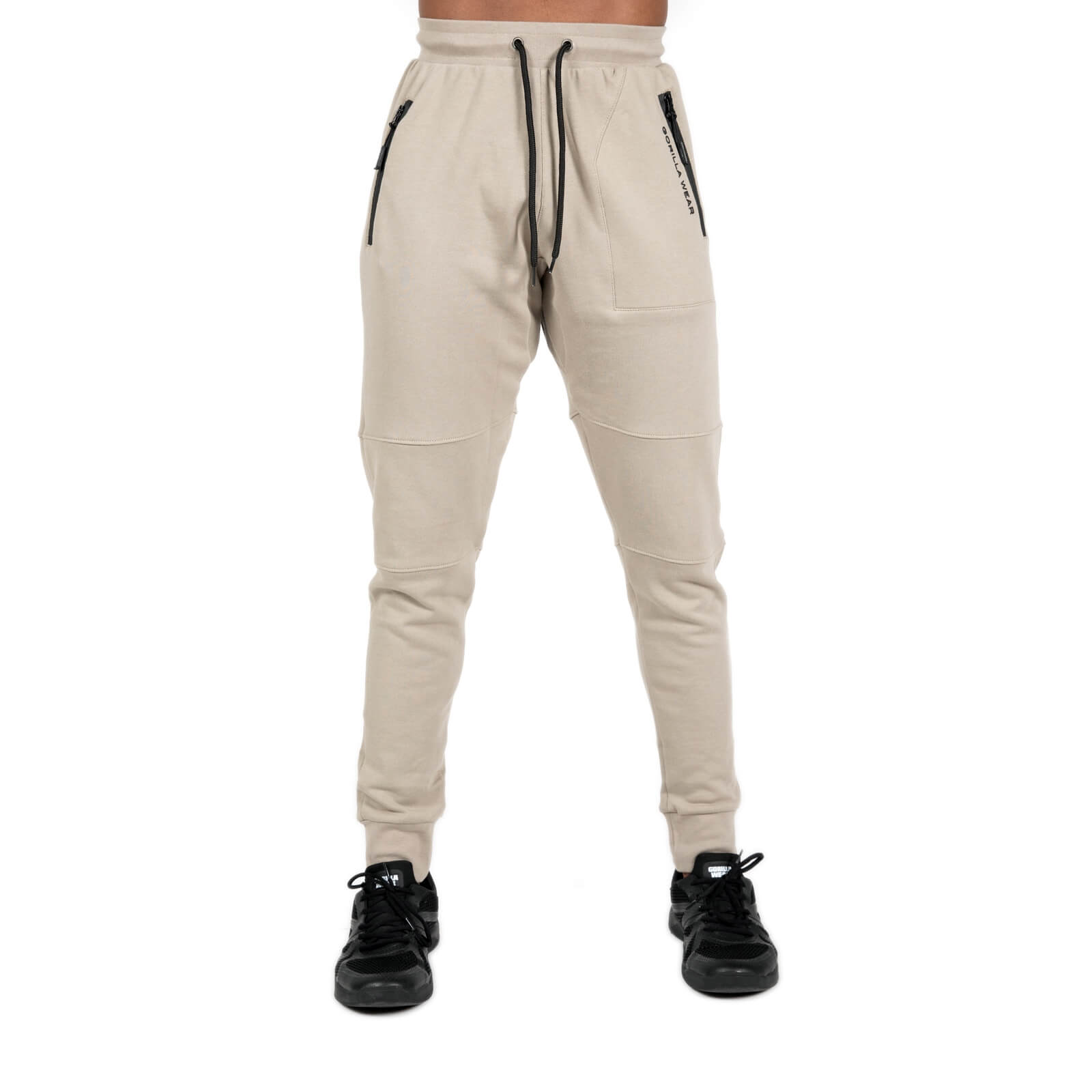 Sjekke Newark Pants, beige, Gorilla Wear hos SportGymButikken.no