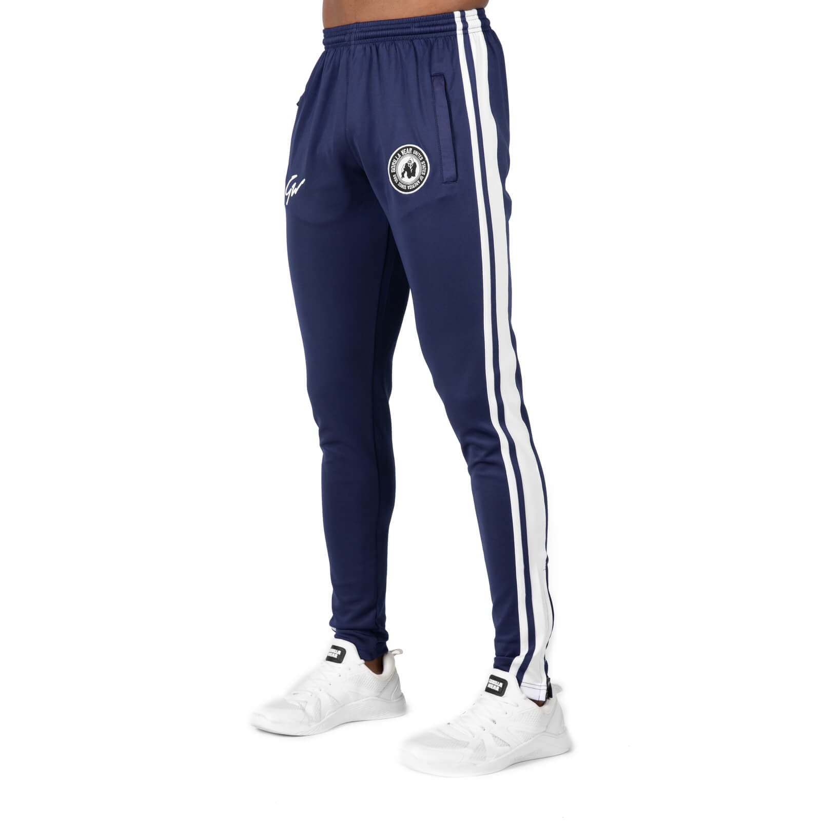 Sjekke Stratford Track Pants, navy, Gorilla Wear hos SportGymButikken.no