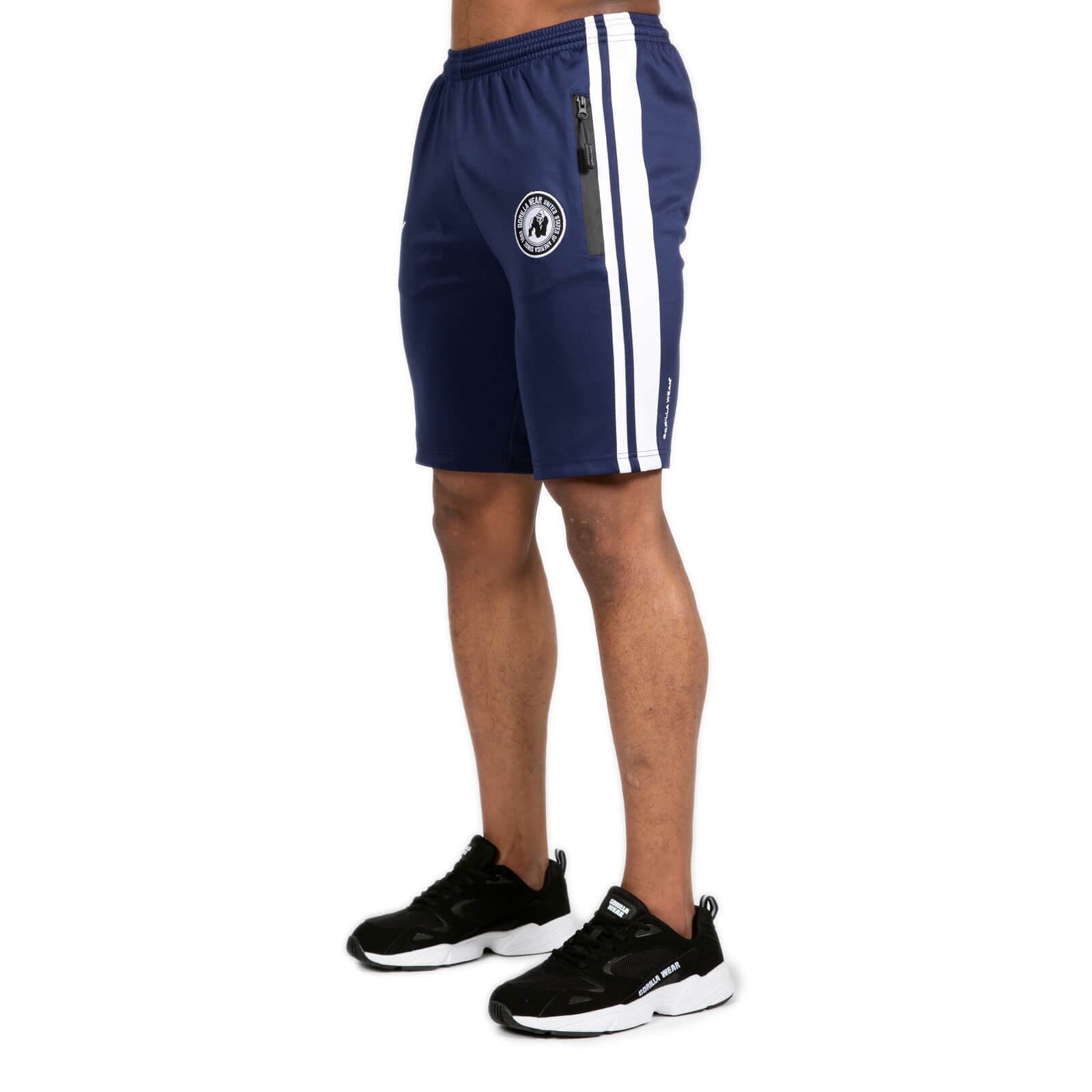 Sjekke Stratford Track Shorts, navy, Gorilla Wear hos SportGymButikken.no