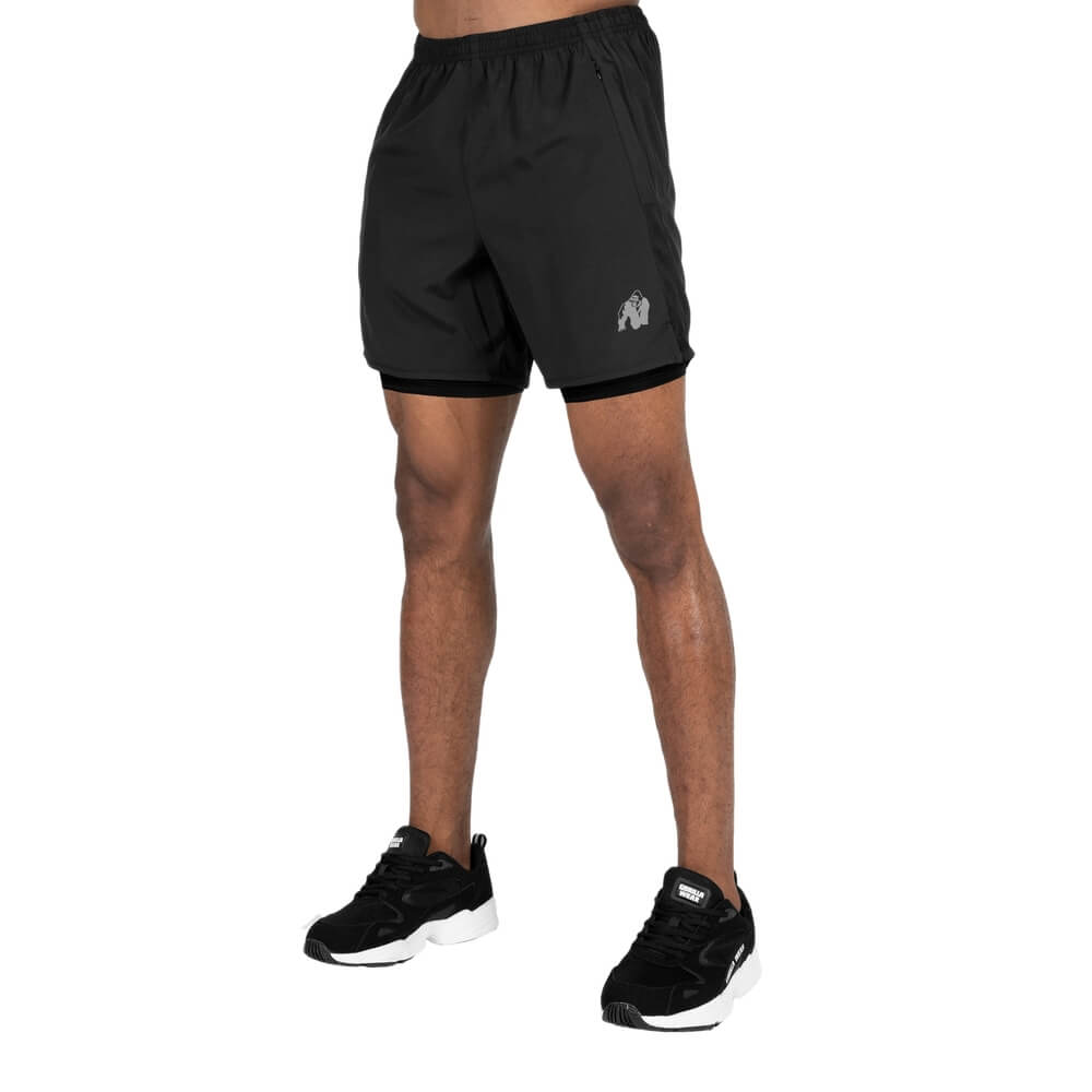 Sjekke Modesto 2-In-1 Shorts, black, Gorilla Wear hos SportGymButikken.no