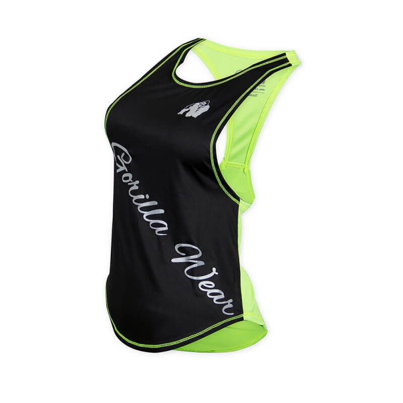 Sjekke Florida Stringer Tank Top, black/neon lime, Gorilla Wear hos SportGymButi