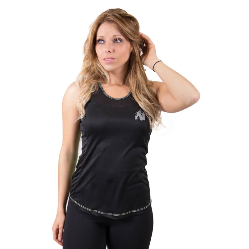 Sjekke Marianna Tank Top, black/white, Gorilla Wear hos SportGymButikken.no