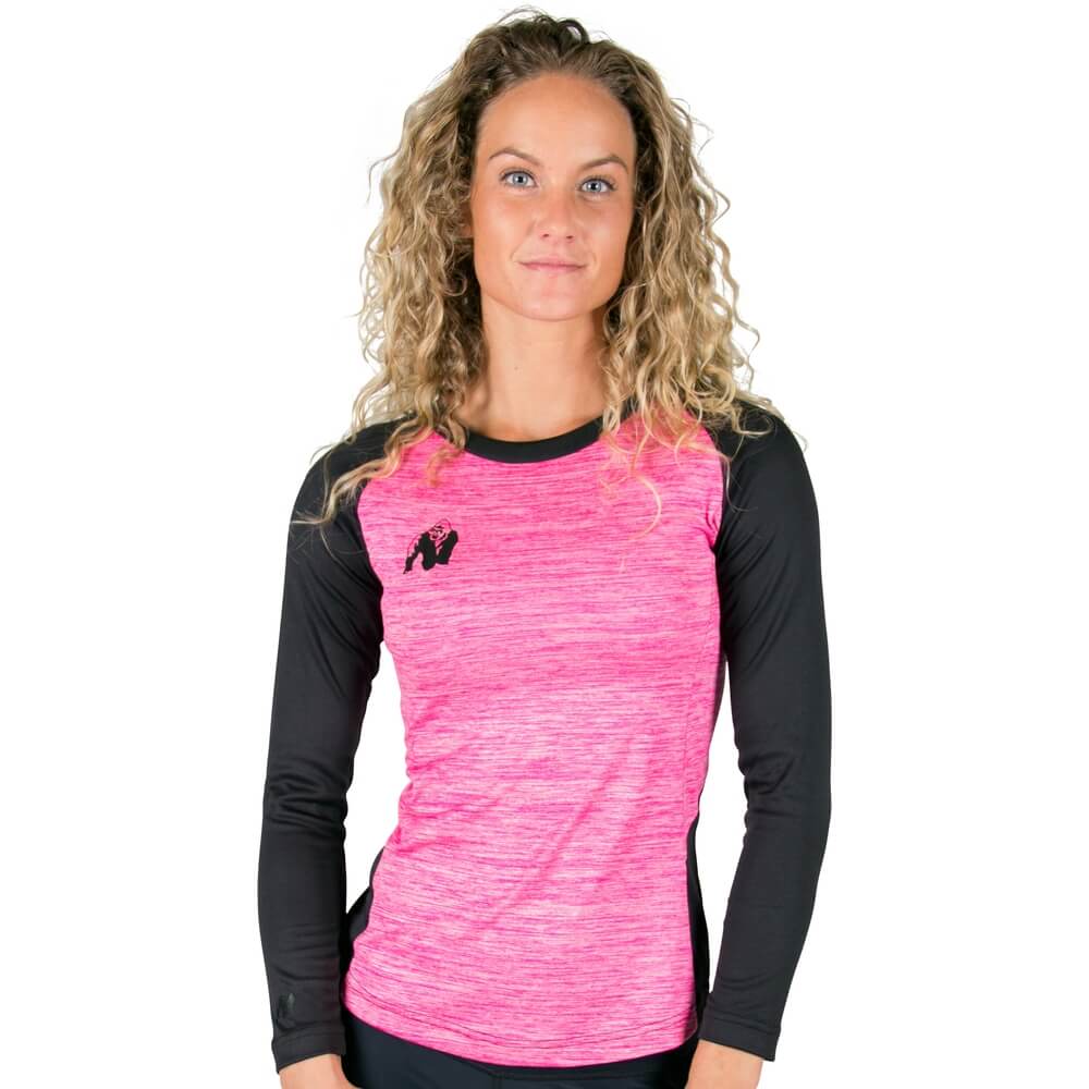 Sjekke Mineola Longsleeve, black/pink, Gorilla Wear hos SportGymButikken.no
