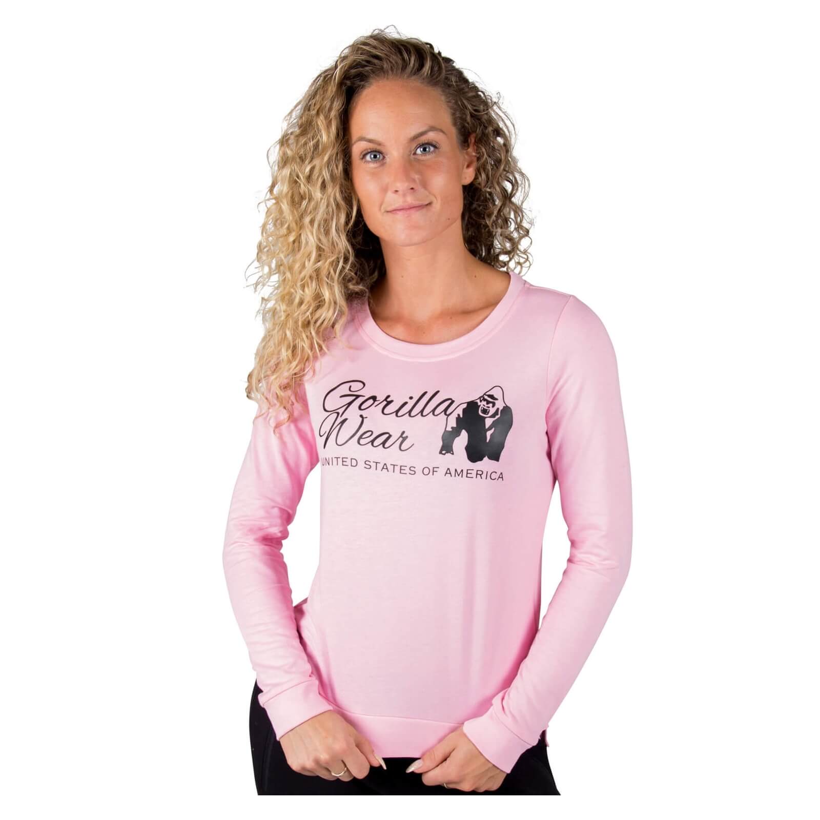 Sjekke Riviera Sweatshirt, light pink, Gorilla Wear hos SportGymButikken.no