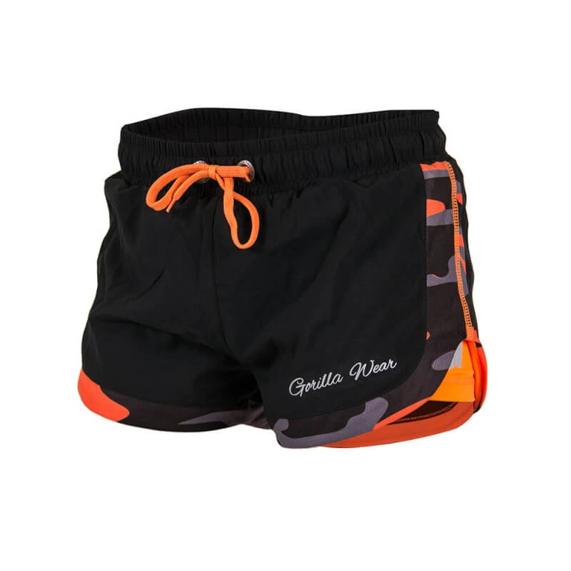 Sjekke Denver Shorts, black/orange, Gorilla Wear hos SportGymButikken.no