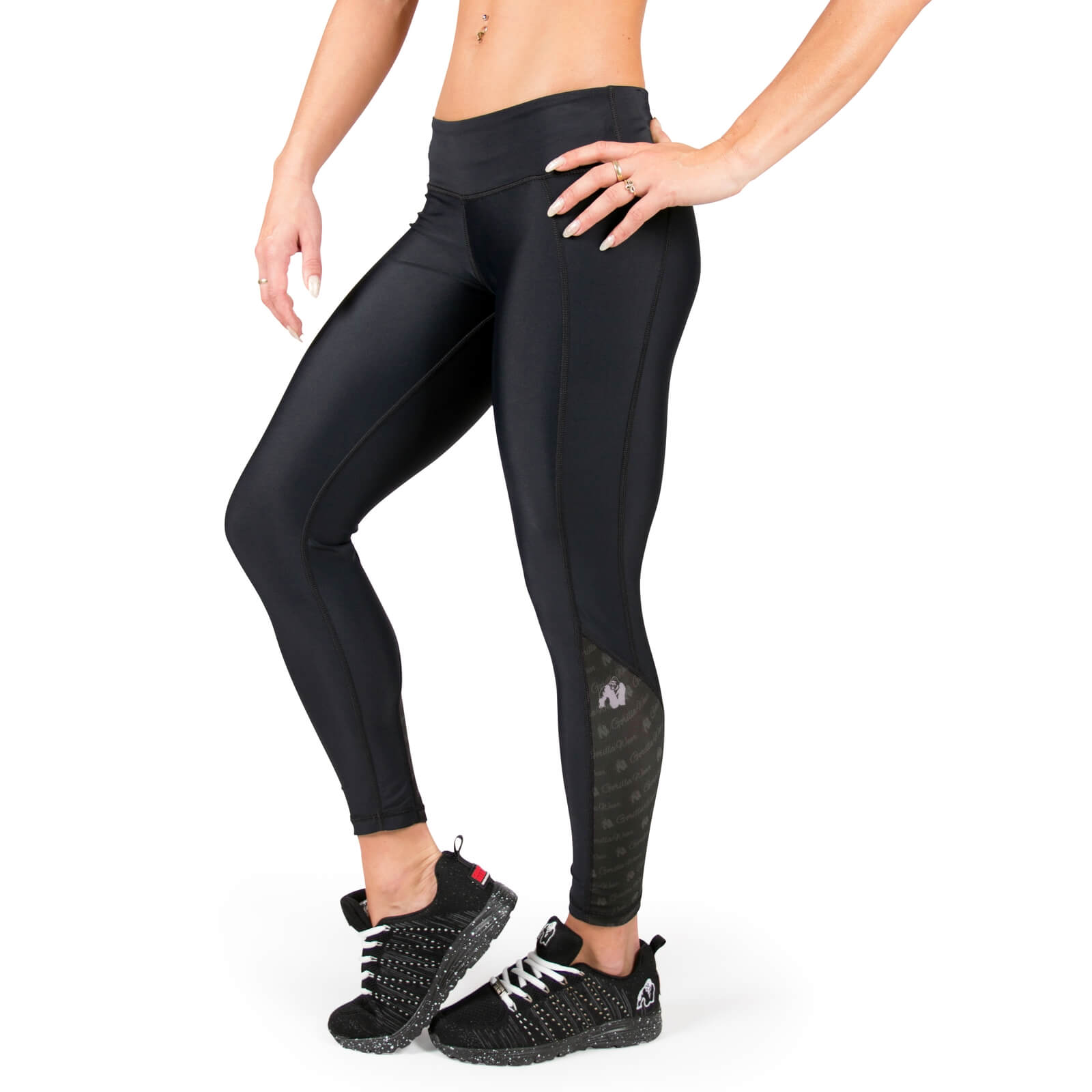 Sjekke Carlin Compression Tights, black/black, Gorilla Wear hos SportGymButikken