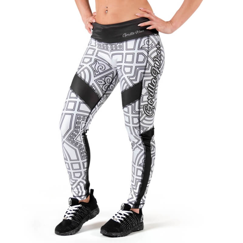 Sjekke Pueblo Tights, black/white, Gorilla Wear hos SportGymButikken.no