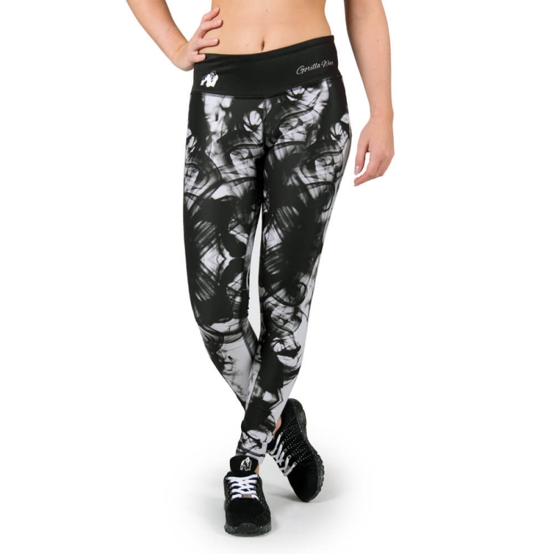 Sjekke Phoenix Tights, black/white, Gorilla Wear hos SportGymButikken.no