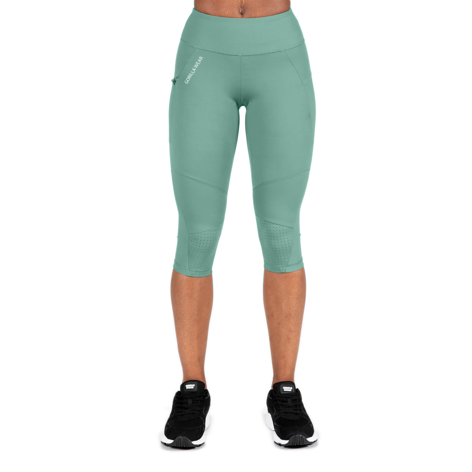 Sjekke Monroe Cropped Leggings, army green, Gorilla Wear hos SportGymButikken.no