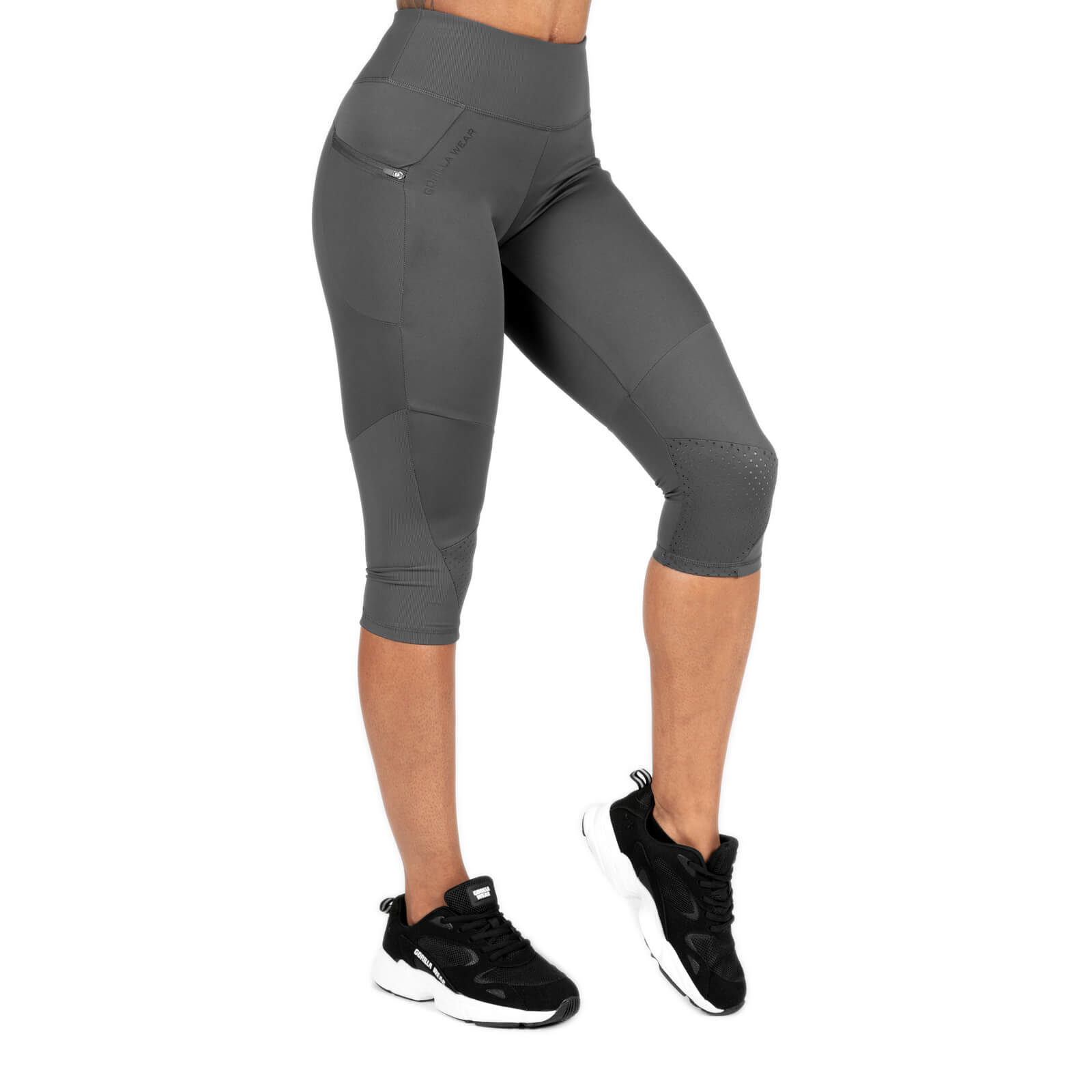 Sjekke Monroe Cropped Leggings, grey, Gorilla Wear hos SportGymButikken.no