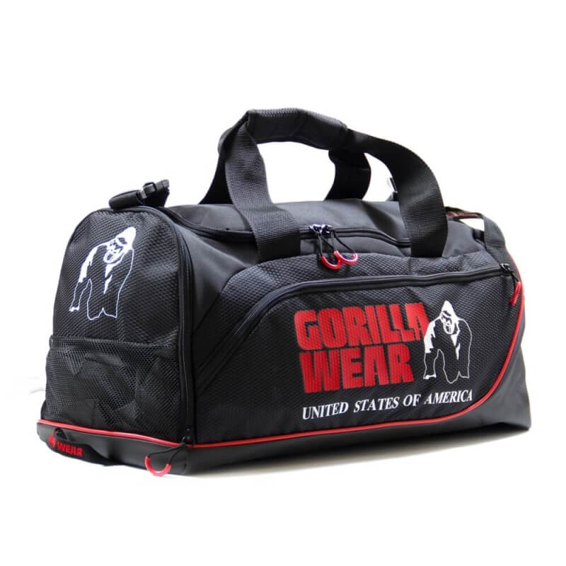 Sjekke Jerome Gym Bag, black/red, Gorilla Wear hos SportGymButikken.no