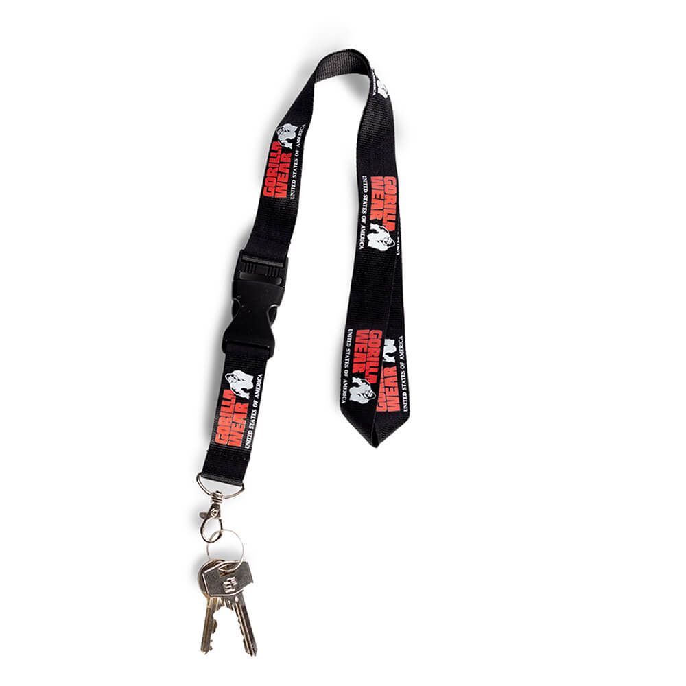 Sjekke Eloy Lanyard, black/red, Gorilla Wear hos SportGymButikken.no