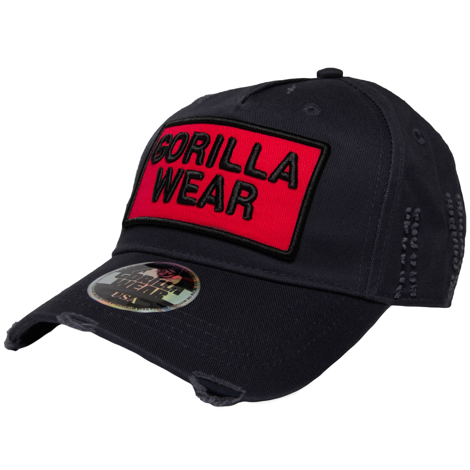 Sjekke Harrison Cap, black/red, Gorilla Wear hos SportGymButikken.no