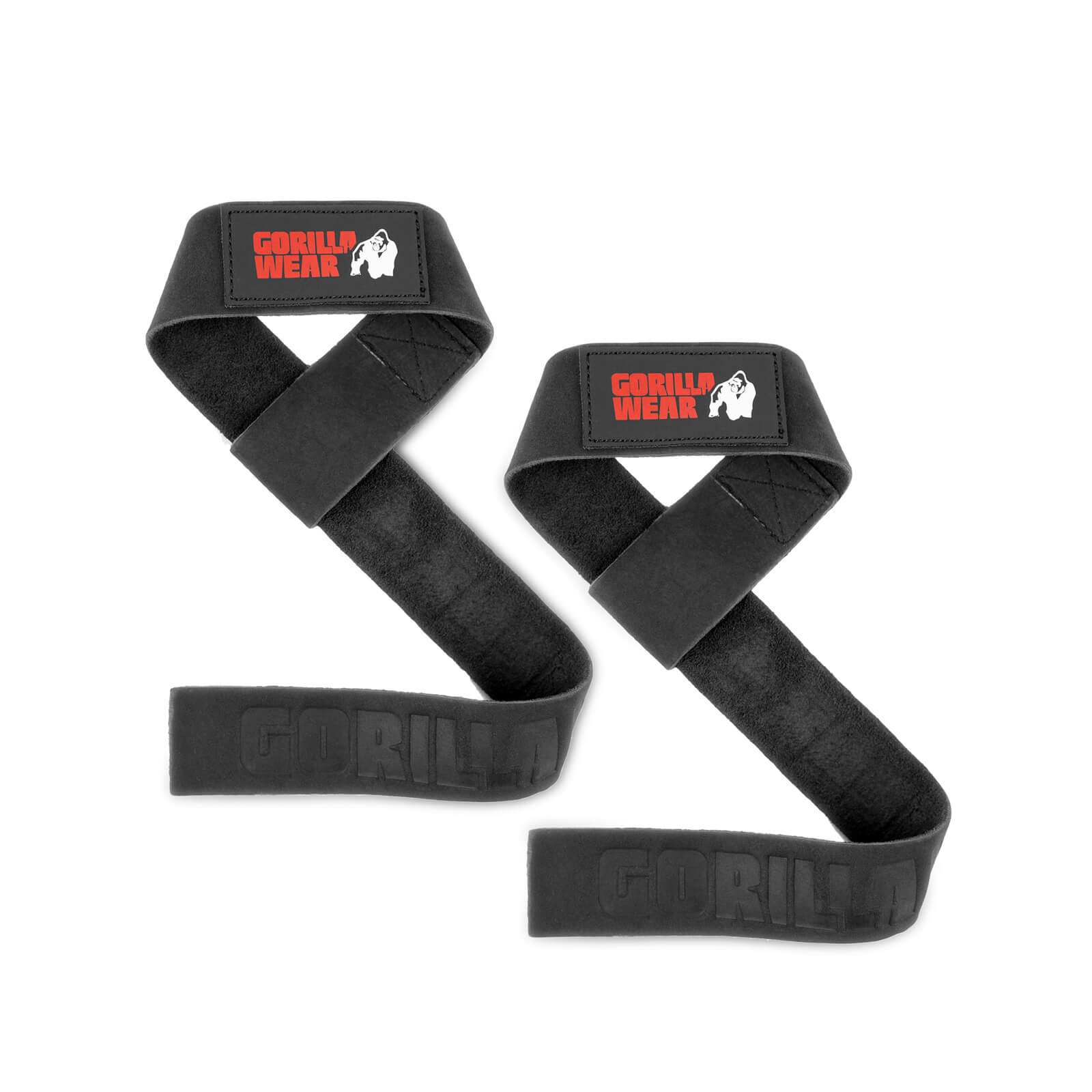 Leather Lifting Straps, black, Gorilla Wear