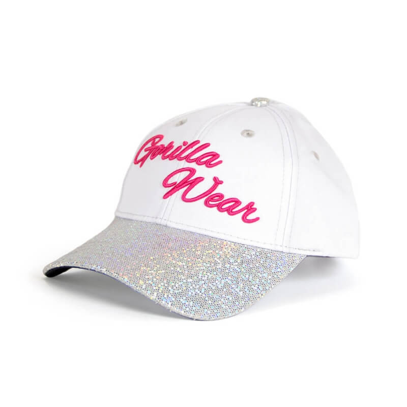 Sjekke Louisiana Glitter Cap, white/pink, Gorilla Wear hos SportGymButikken.no