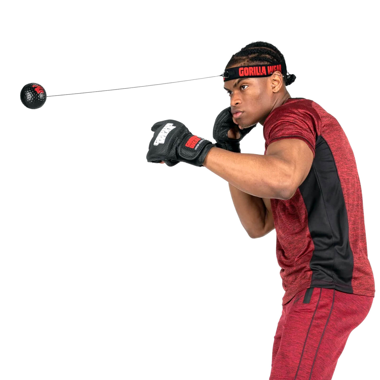 Sjekke Boxing Reflex Ball, black/red, Gorilla Wear hos SportGymButikken.no