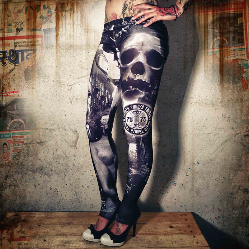 Lost City Tights, black/white, Yakuza