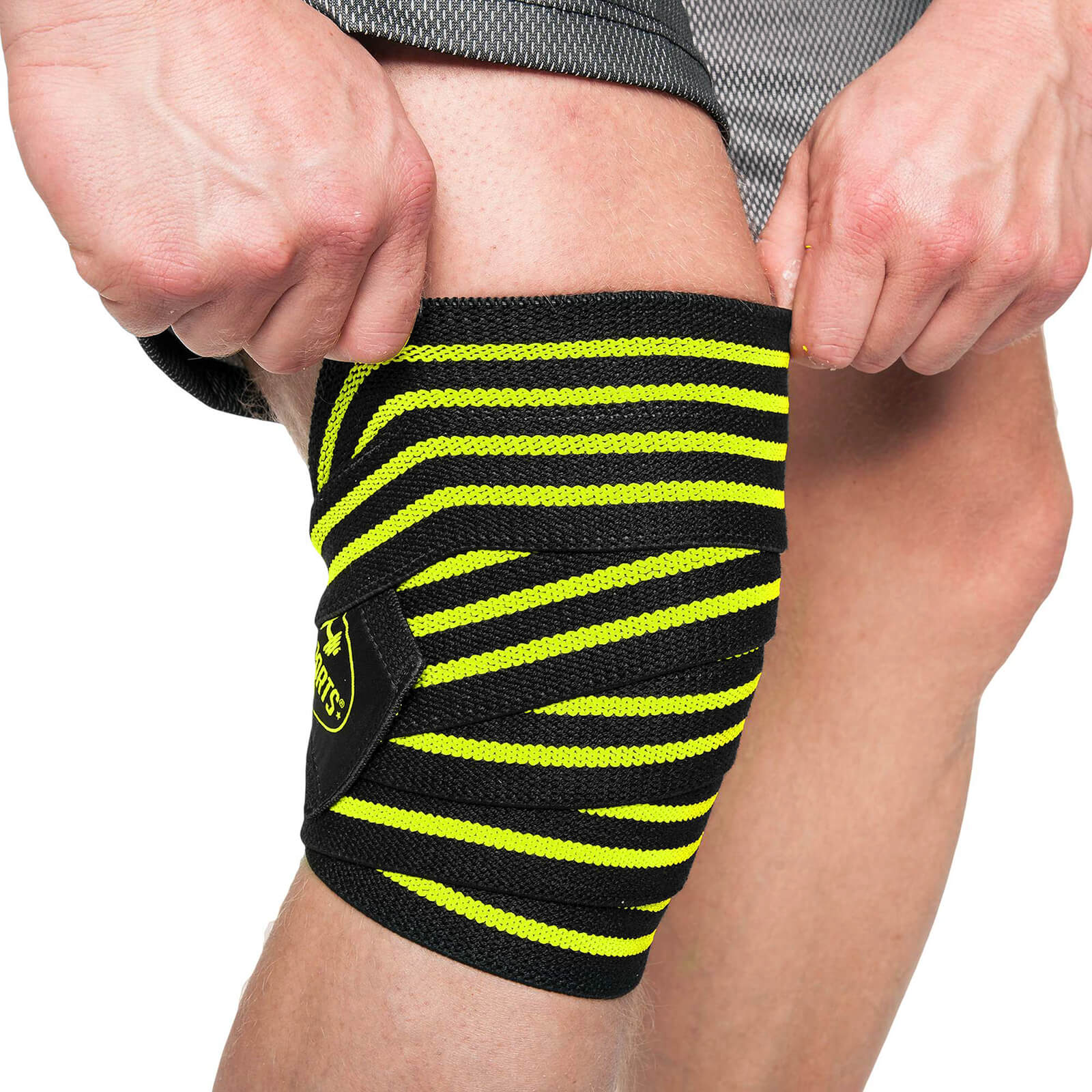 Sjekke Knee Wraps, black/yellow, C.P. Sports hos SportGymButikken.no