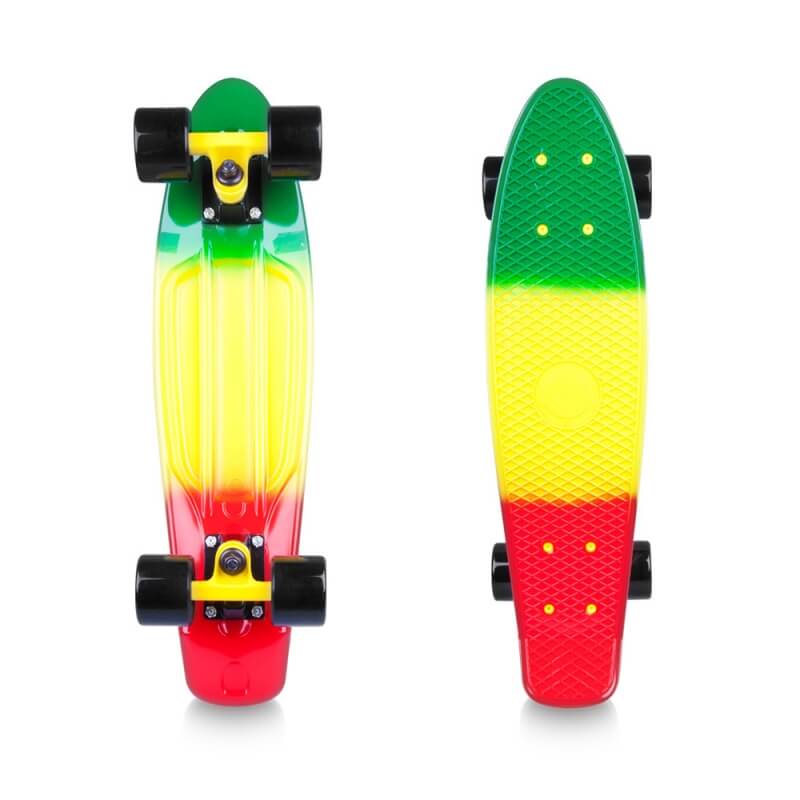 Sjekke Pennyboard Sunbow 22, green/yellow/red, Worker hos SportGymButikken.no