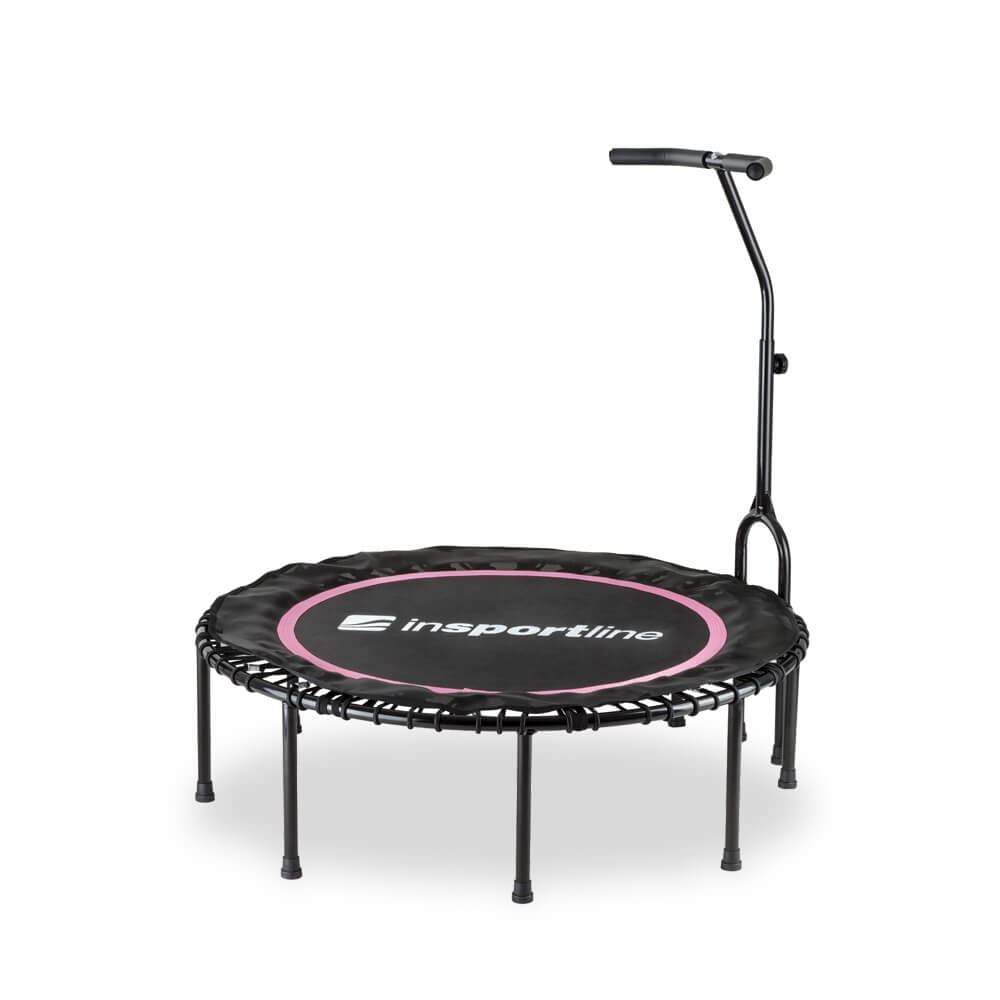 Fjærfri trampoline Cordy, med håndtak 114 cm, pink, inSPORTline