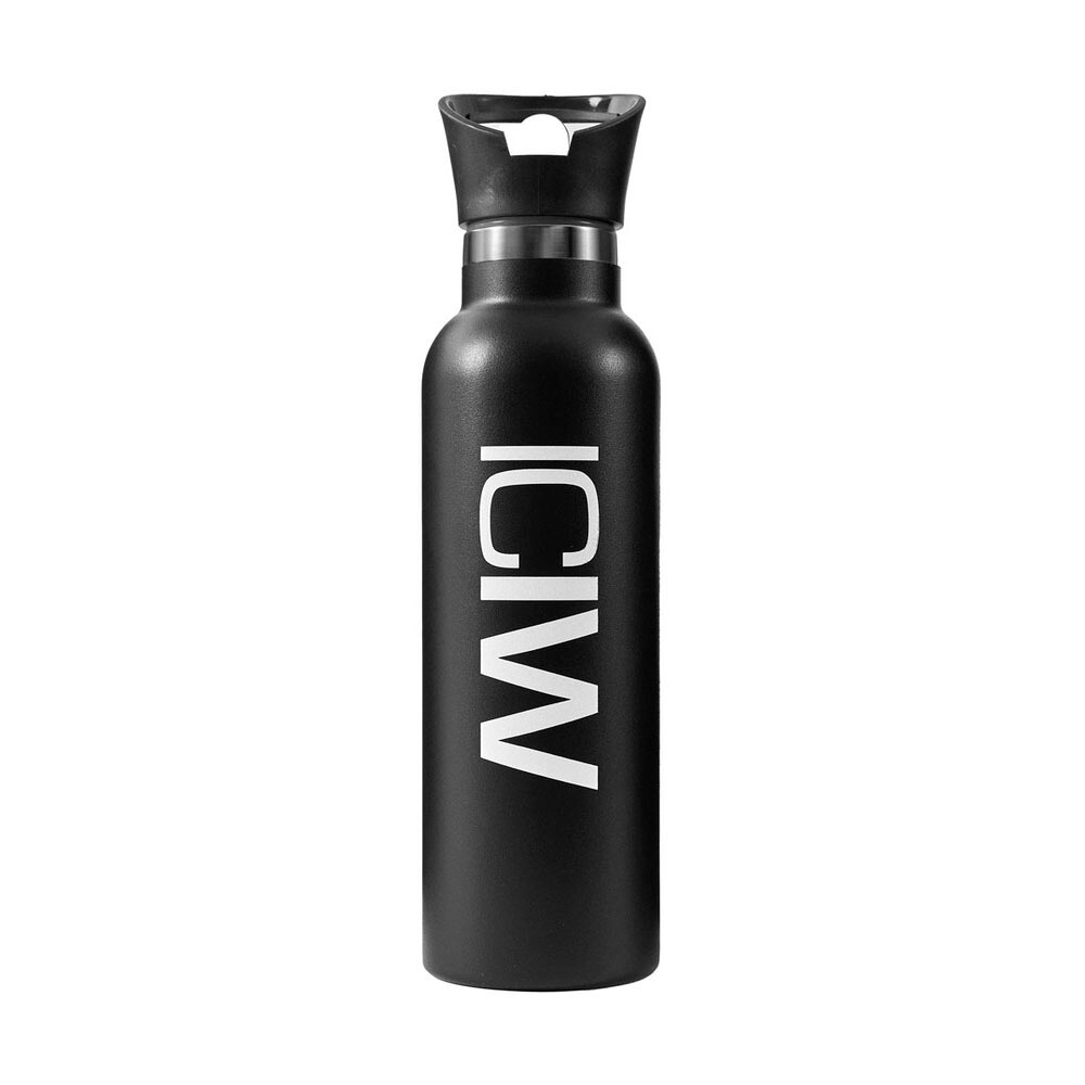 Sjekke Stainless Steel Water Bottle 600ml, black/white, ICANIWILL hos SportGymBu