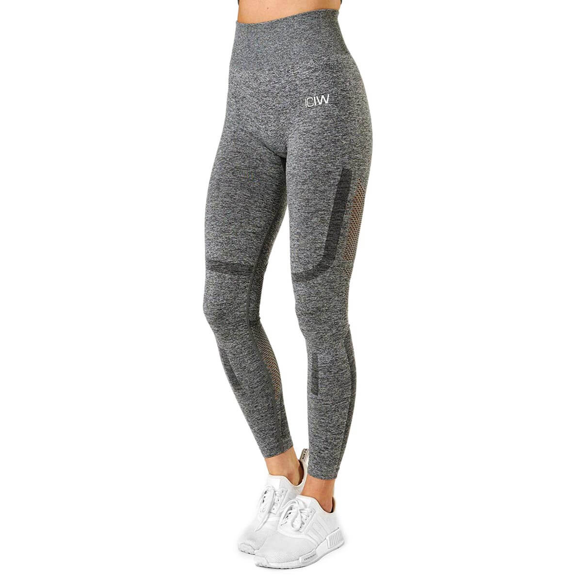 Sjekke Queen Mesh Tights, grey melange, ICANIWILL hos SportGymButikken.no