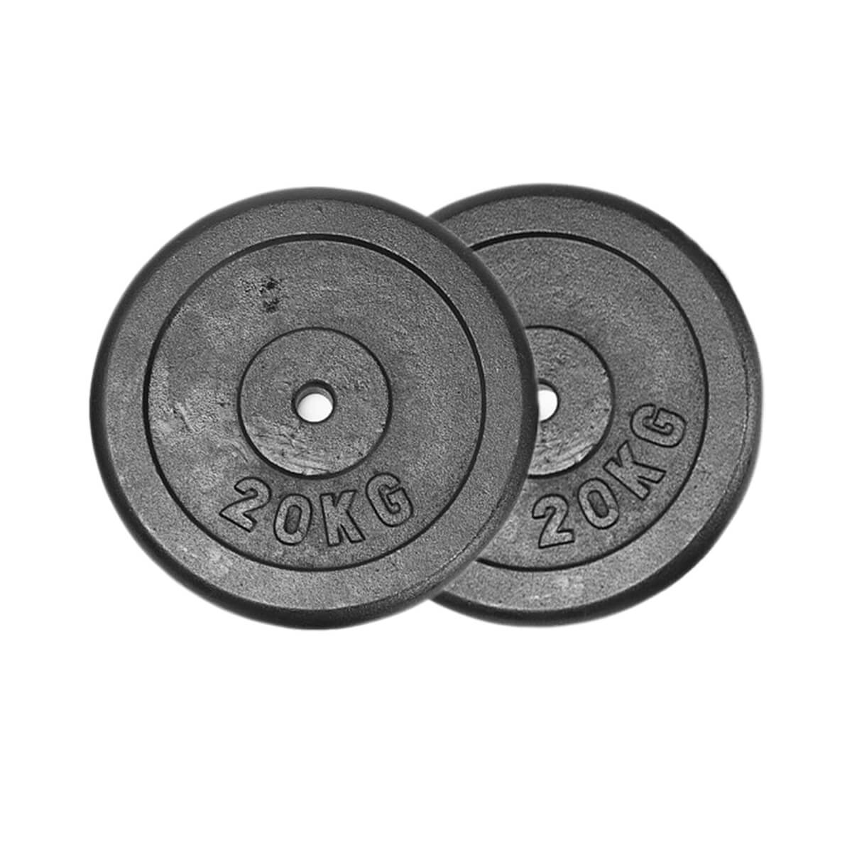 Sjekke Vektskiver Metall 25 mm. 2 x 20 kg hos SportGymButikken.no