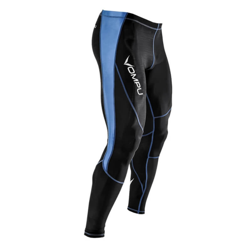 Sjekke Multisport Compression Tights, steel blue, OMPU hos SportGymButikken.no