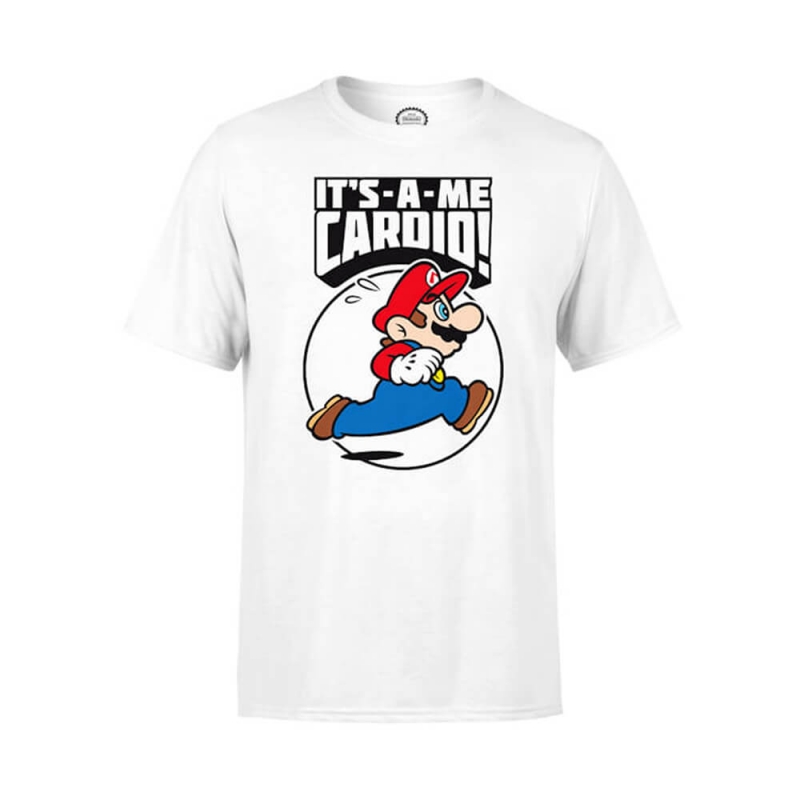 Sjekke Mario Cardio T-Shirt, white, Nintendo hos SportGymButikken.no