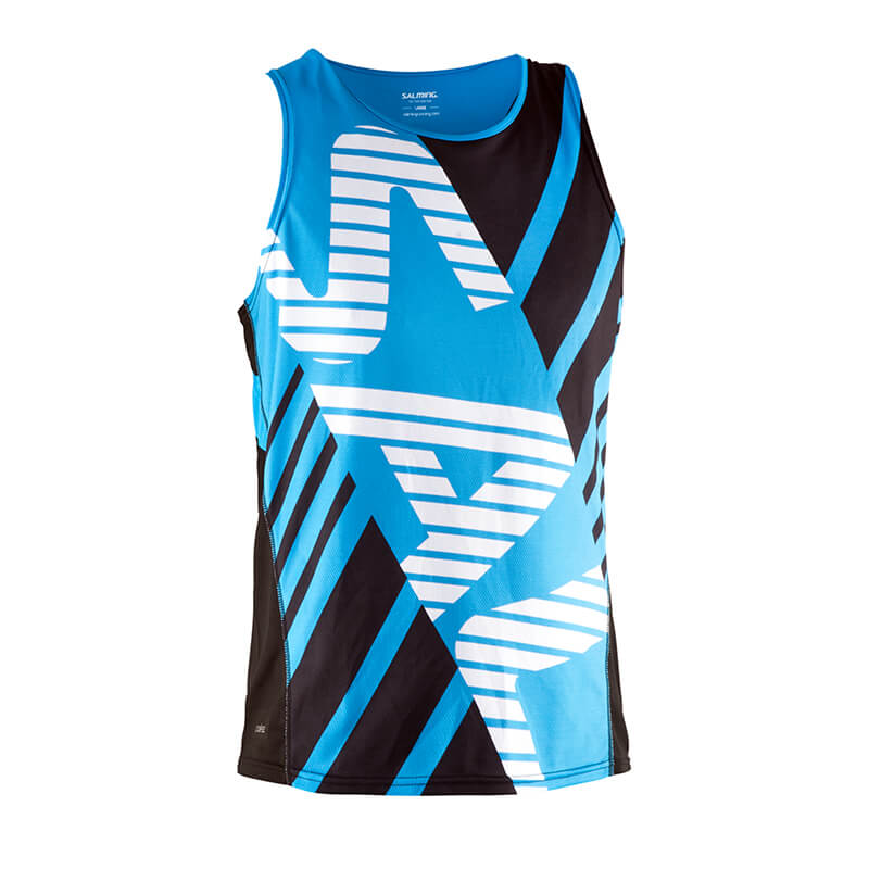 Sjekke Run Team Race Singlet Unisex, black/cyan, Salming Sports hos SportGymButi