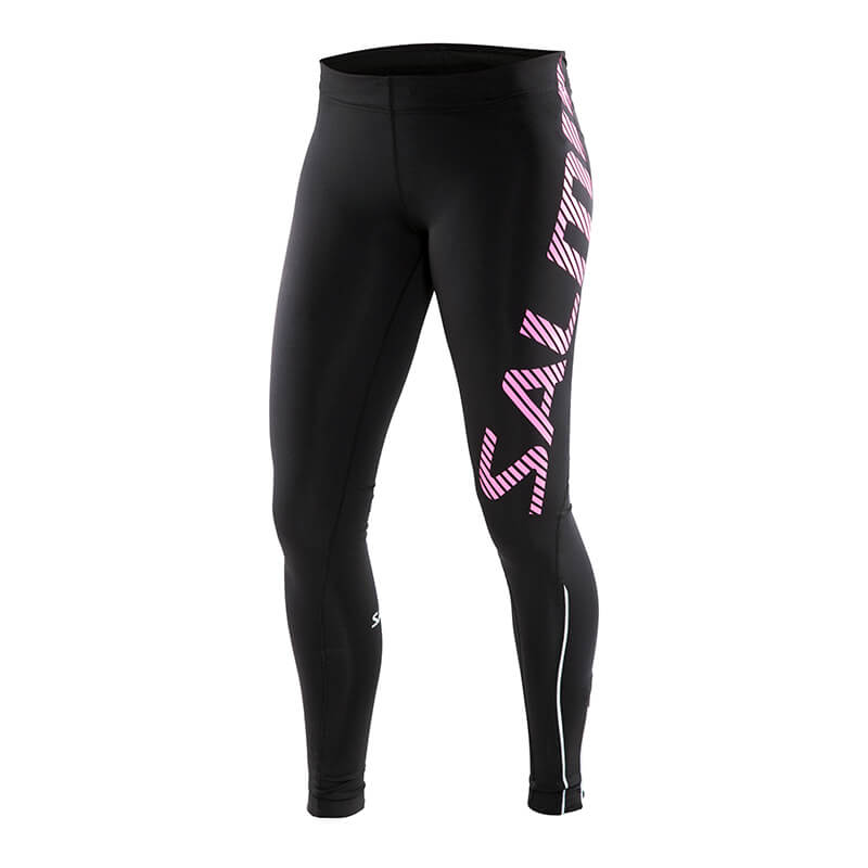 Sjekke Running Tights Women, black/pink glo, Salming Sports hos SportGymButikken