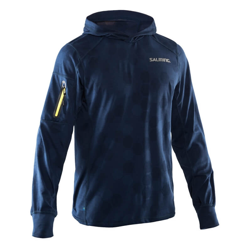 Sjekke Run Hexagon Hood Men, navy, Salming hos SportGymButikken.no