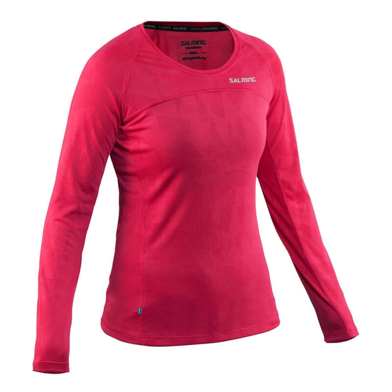 Sjekke Run L/S Top Women, bright rose, Salming Sports hos SportGymButikken.no