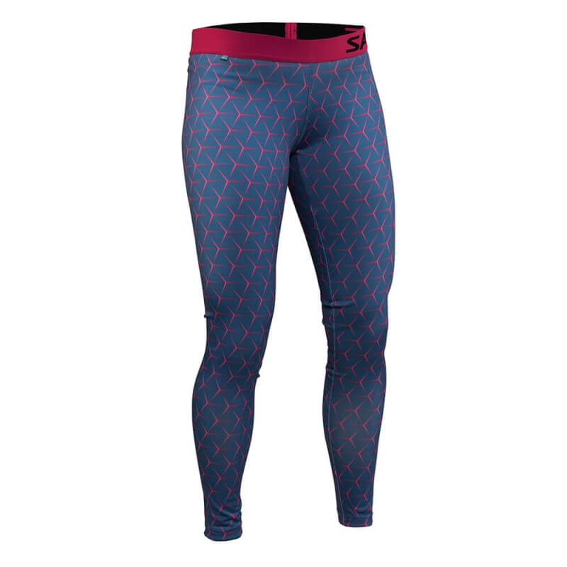 Run Flow Tights Women, hexagone illusion AOP, Salming Sports