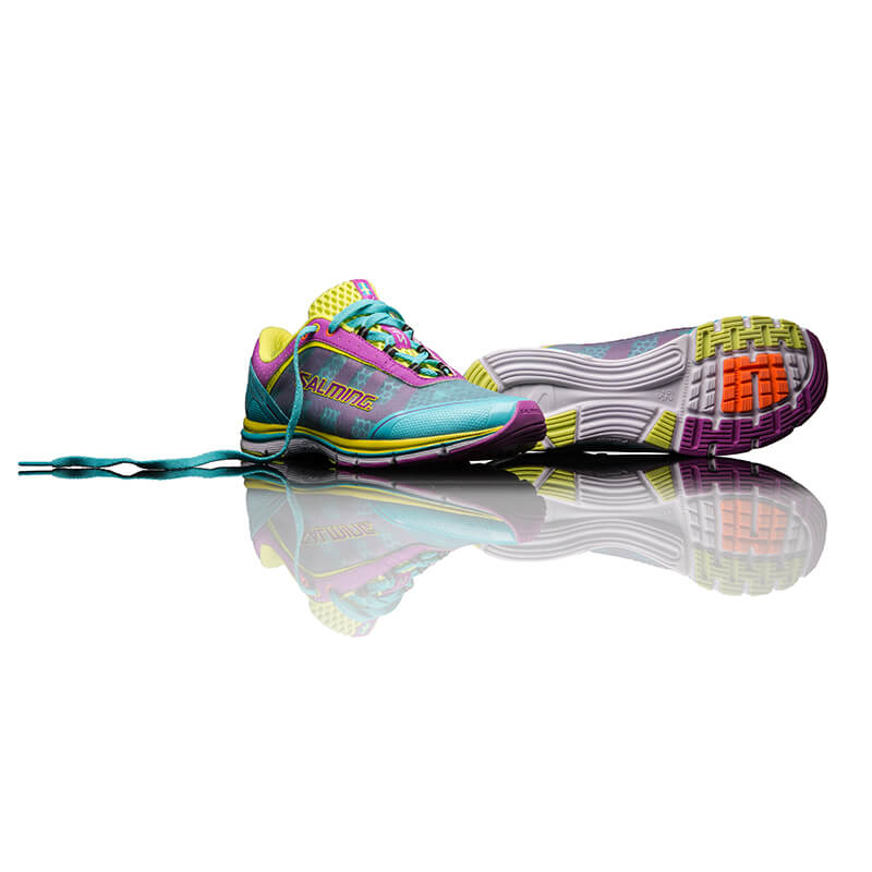 Sjekke Speed 3 Women, turquoise/cactus flower, Salming Sports hos SportGymButikk