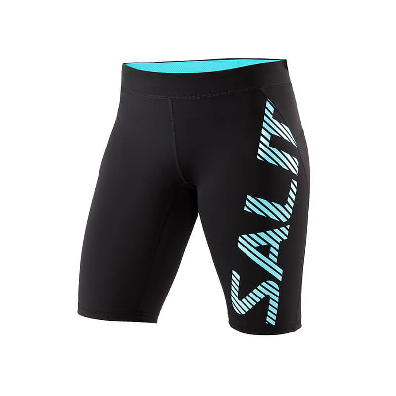 Sjekke Run Power Tights Women, black/turquoise, Salming Sports hos SportGymButik