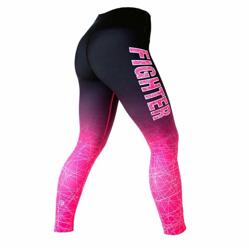 Gazelle Compression Tights, sort/rosa, Fighter