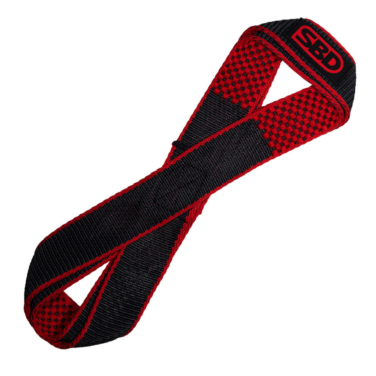 Sjekke SBD Figure 8 Lifting Straps, black/red, SBD Apparel hos SportGymButikken.no