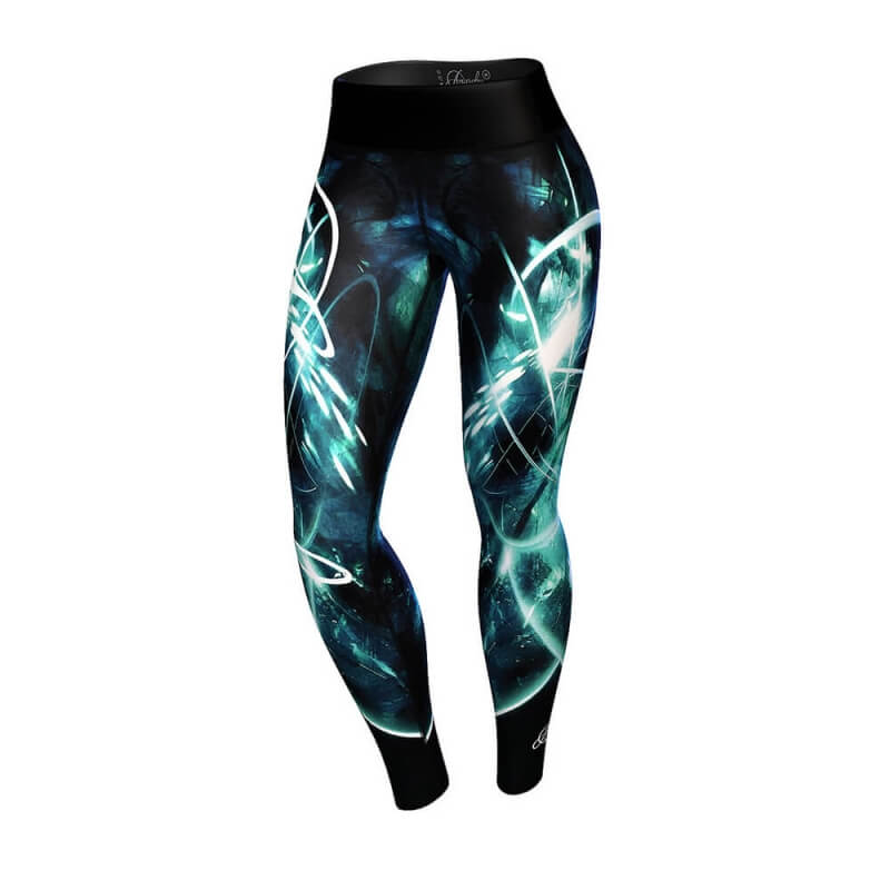 Sjekke Quantum Leggings, black/turquoise, Anarchy hos SportGymButikken.no