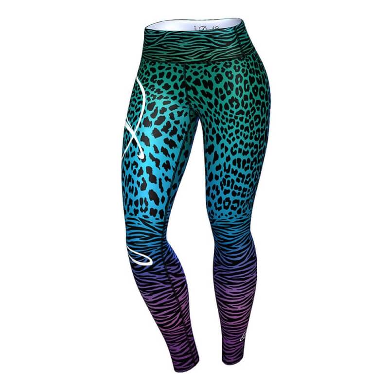 Sjekke Jaguar Leggings, turquoise/purple, Anarchy hos SportGymButikken.no