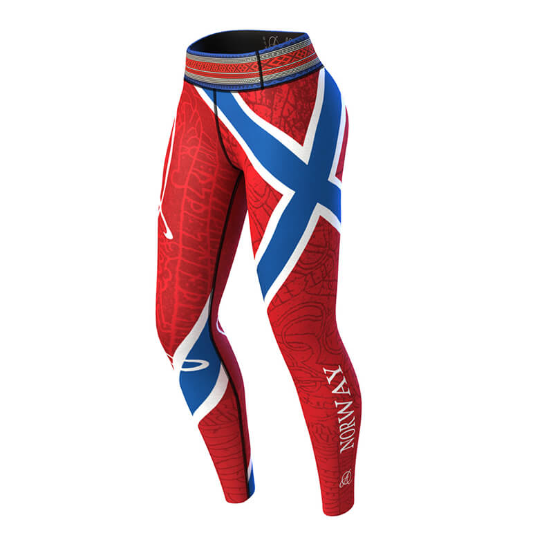 Sjekke Norway 2.0 Leggings, red/blue, Anarchy hos SportGymButikken.no