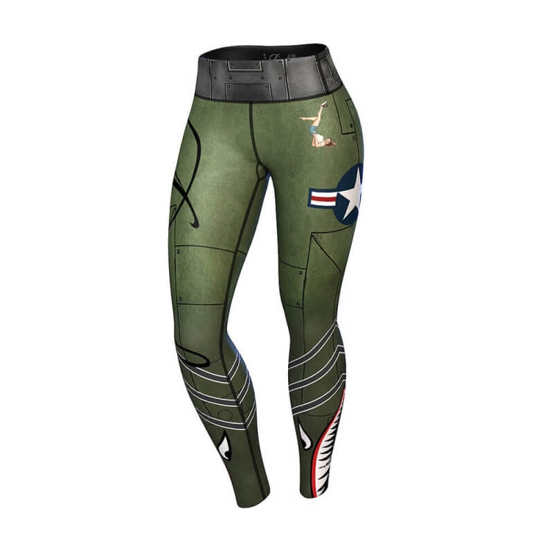 Sjekke Bomber Compression Leggings, green/gray, Anarchy hos SportGymButikken.no