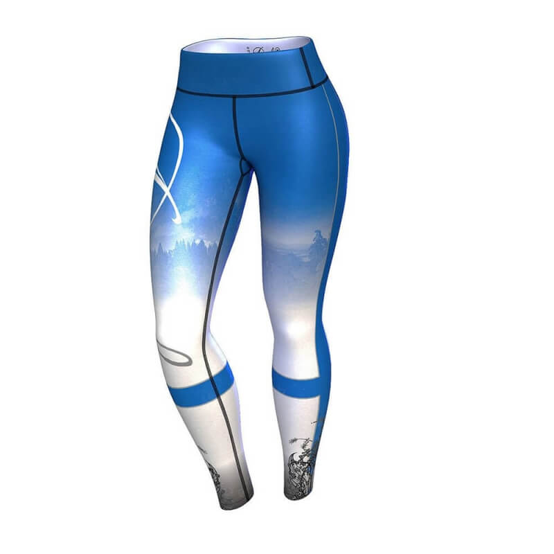 Sjekke Finland Nation Leggings 2.0, blue/white, Anarchy hos SportGymButikken.no