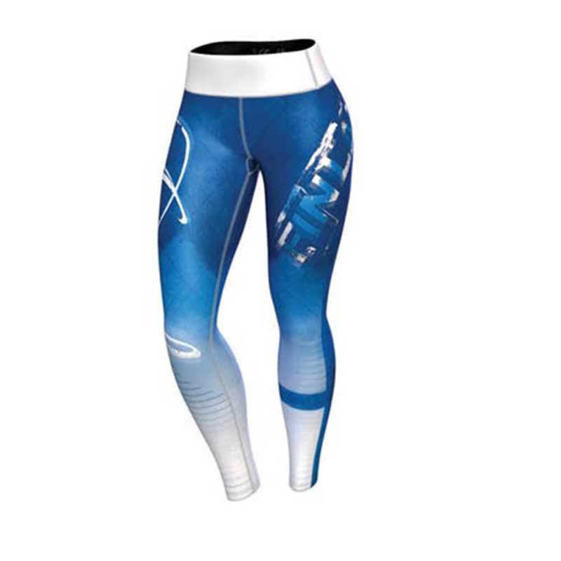 Sjekke Finland Nation Leggings 3.0, blue/white, Anarchy hos SportGymButikken.no