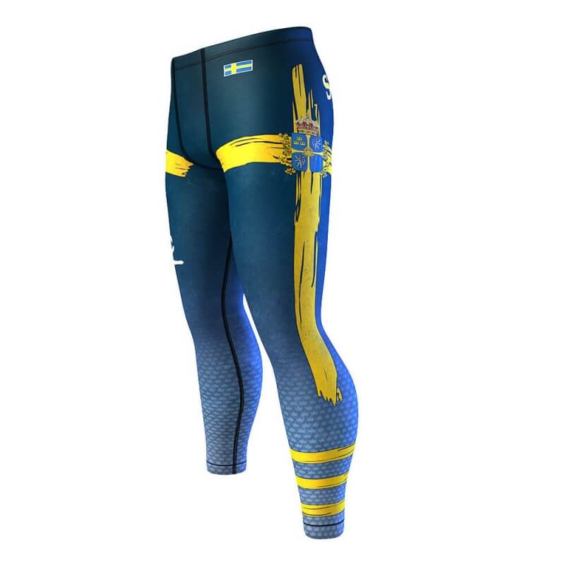 Sjekke Legion Mens Tights, blue/yellow, Anarchy hos SportGymButikken.no